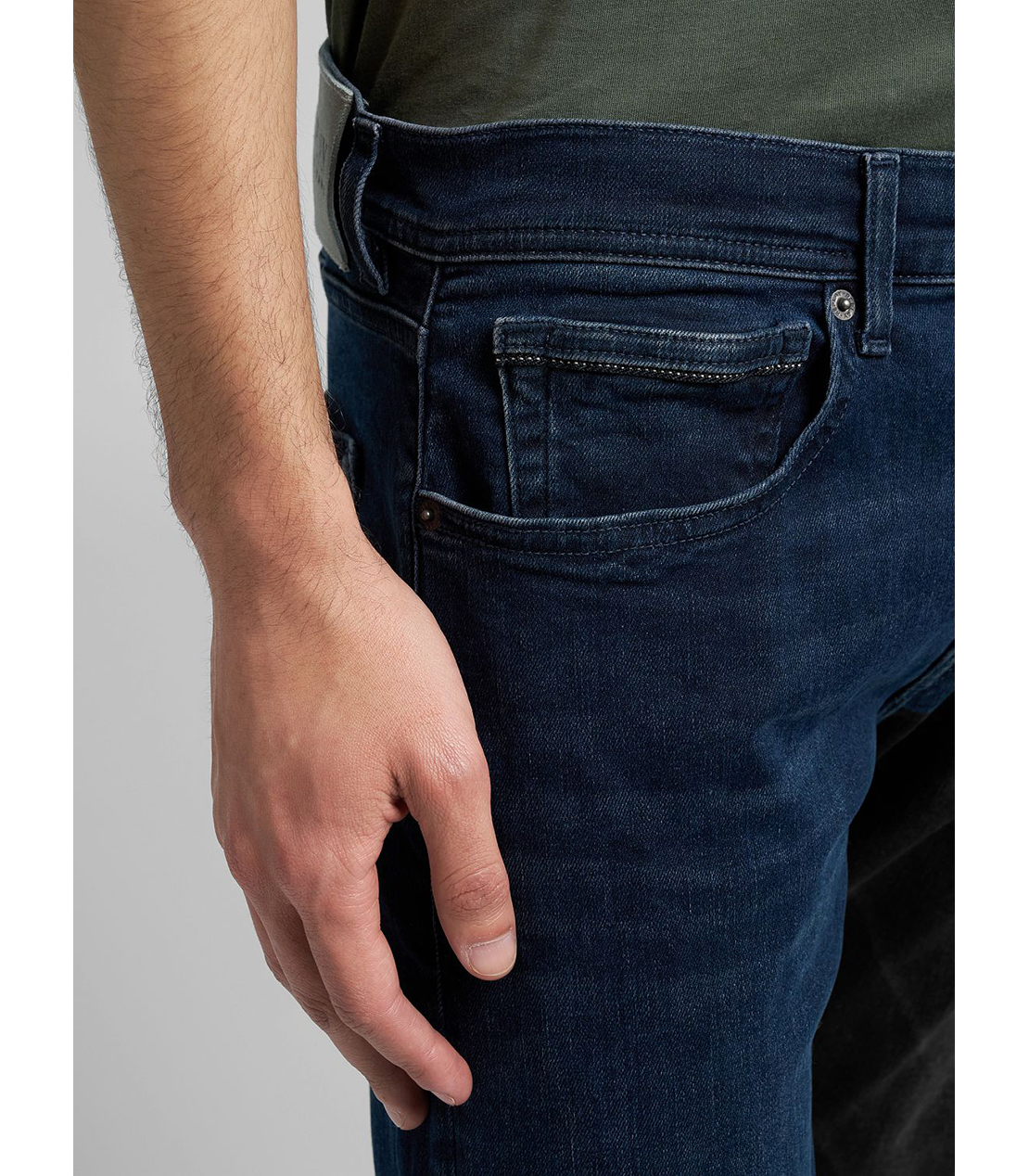 ストレートフィットGROVER Hyper Flex ブルーブラックデニム 詳細画像 ダークブルー 5